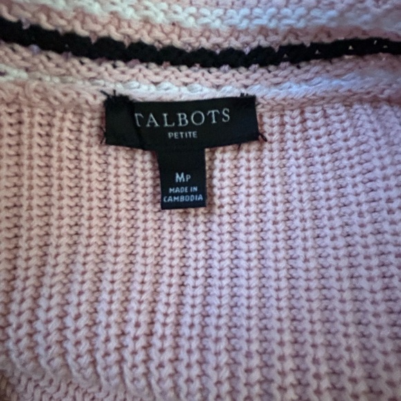 Talbots Pink V-Neck Cardigan with Button Detail - Picture 3 of 3